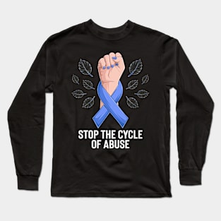 Child Abuse Prevention Awareness Month Blue Ribbon gift idea Long Sleeve T-Shirt